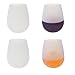 YUYIKES Set of 4 Silicone Wine Glasses, Unbreakable Shatterproof Flexible Rubber Cups Glamping Party Gear, Drinkware Set for Camping, BBQ, Party Cups, Poolside (4pcs Mix Color)