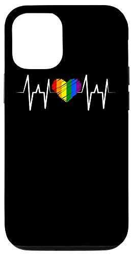 iPhone 12/12 Pro LGBT Rainbow Heartbeat Lesbian Gay Pride Case
