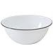 Crow Canyon Home Enamelware Cereal Bowl, 20 ounce, Vintage White/Grey (Single)