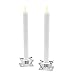 Glass Taper Candle Holders - Clear Glass, Square Modern Design, 1.5