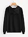 Romwe Women's Long Sleeve Kangaroo Pockets Slogan Letter Print Cute Cat Ear Pullover Hoodie Black XXL