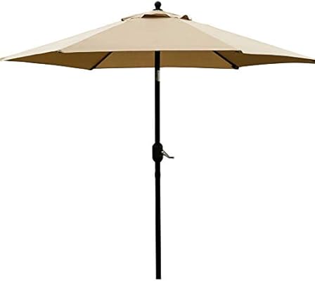 Amazon Com Sunnyglade 7 5 Patio Umbrella Outdoor Table Market Umbrella With Push Button Tilt Crank 6 Ribs Tan Garden Outdoor