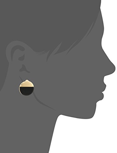 t tahari "bryant park" bright gold onyx round clip-on earring