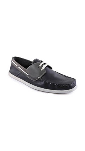 grey leather boat shoes