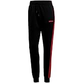 adidas Essentials 3-Stripes Women's Joggers Pants - Slim Fit, Tapered Legs, Side Welt Pockets, Cozy Fleece Material (US, Alpha, X-Large, Regular, Regular, Black/Red)