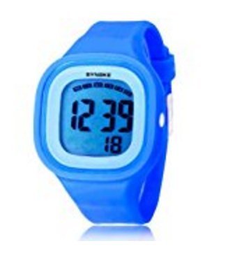 SYNOKE Jelly Diving & Swimming Waterproof Digital Watches Wrist Sports Watches Students Watches with Alarm Chronograph Long lasting battery Calendar Noctilucent (Blue)