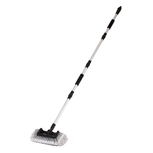 CARCAREZ 11" Gray Flow Thru Dip Car Wash Brush Head with Soft Bristle for Auto RV Truck Boat Camper Exterior Washing Cleaning (Brush with Dismountable Handle) - Thumbnail 2