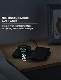 Seneo Dual 2 en 1 cargador inalámbrico con soporte de carga iWatch, modo de soporte nocturno para iWatch Series 4 3 2, 7,5 W carga rápida para iPhone XR XS Max Xs X 8 8P y AirPods nuevos (sin cable iWatch)