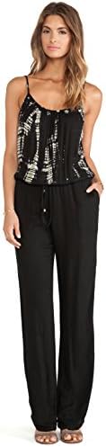 Gypsy 05 Women's Zillij Tie Dye Rayon Jumpsuit In Black, Small