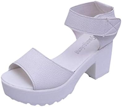 Women Sandals,Ba Zha Women Open Toe Peep Toe Platform High Heel Gladiator Sandals Chunky Shoes High Heel Slippers Casual Solid Sandals Fashion Girls Shoes Women Sandals Size 3-7