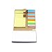BcPowr Pack of 3 Multi-function Sticky Notes Flag Set Kraft Paper Notebook With Index Tabs Page Flags Neon Color Notepad With Pen in Holder and Sticky Notes, Page Marker Colored Index Tabs Flags