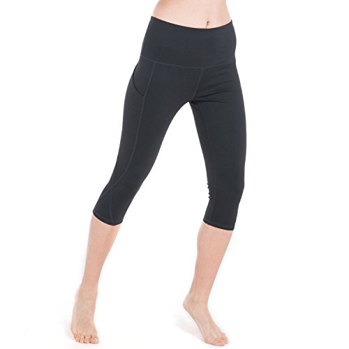 NBDIB Women's Yoga Pants Fashion Workout Capri Running Leggings - High Waist Yoga Pants With Pocket,Yogacapris701-black,Large