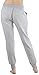 ToBeInStyle Women's Solid Print French Terry Jogger Pants - Heather Grey - Large