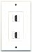 RiteAV Custom HDMI Wall Plate 2 Port - 1 Gang [White/White]