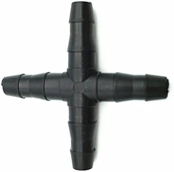 20 Pcs Cross Straight For 4/7 Mm Hose 1/4 'Barb Barbed Connector Threaded Garden Greenhouse Micro Irrigation Pipe Accessories 1/4''