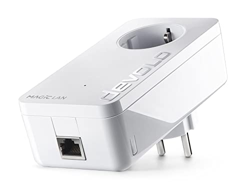devolo Magic 2 Erweiterungsadapter, Powerline Adapter, bis zu 2.400 Mbit/s, 1x Gigabit-Anschluss, ideal für Homeoffice, dLAN 2.0, Weiß