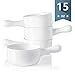 Sweese 109.101 Porcelain Onion Soup Bowls with Handles - 15 Ounce for Soup, Cereal, Stew, Chill, Set of 4, White