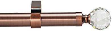 Your Home Online 28mm Antique Copper Metal Eyelet Curtain Pole Crystal Finial Various Lengths (1.5m)