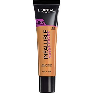(Pack 2) L'Oréal Paris Infallible Total Cover Foundation, 310, Classic Tan, 1 fl. oz.