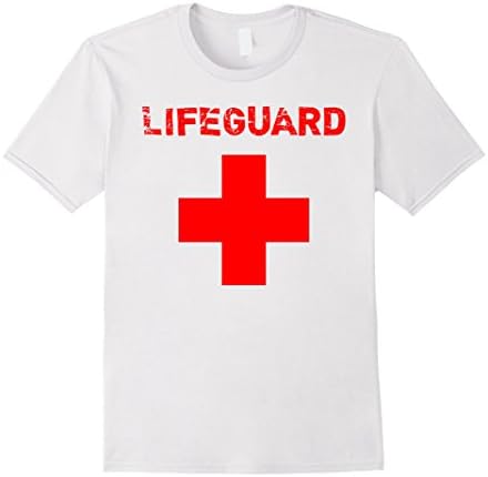Mens "Lifeguard" Rescue Halloween Funny T-Shirt Large White