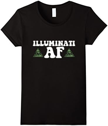Womens Illuminati AF T-Shirt - Pyramid All Seeing Eye Of Horus Tee Medium Black