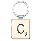 Wild & Wolf Scrabble Keyring - Letter C
