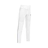 Under Armour Boys' Clean up Piped Baseball Pants, White/Royal, Youth Large