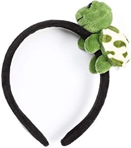 She's Shining Funny 3D Turtle Headband Women Animal Stuffed Plush Hair Hoop for Makeup Washing Face, Green