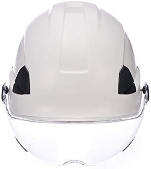 ChengLao Hard hat Safety helmet - site construction cap construction engineering workers breathable abs factory thick summer goggles helmet Site helmet (Color : White)