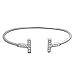 925 Sterling Silver T Cuff Bracelet Boho Minimal Double T Cuff,Dainty Adjustable Bangle Elegant T Bar Bracelet CZ Crystal Simple Minimalist Wrap Bracelet 9 gram Gift For Her