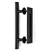 Orgerphy Black 12 Inch Round Sliding Barn Door Pull Handle Set | Black Heavy Duty Solid Steel Gate Handle | for Barn Door Gates Garages Sheds