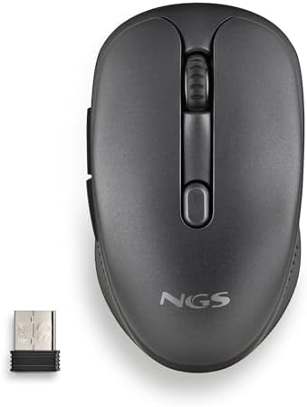 EVO Rust Black - Rato sem fios recarregável de 2,4 GHz para computador/portátil/MacBook/PC/Mac/Mac/iPad/tablet, teclas silenciosas, níveis de 3 DPI: 800/1200/1600, Concebido para destros, preto