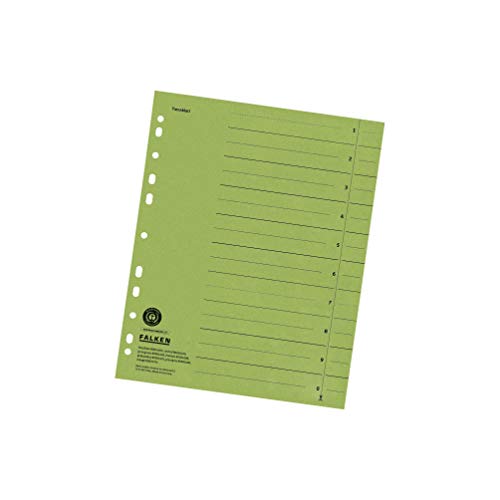 Original Falken 100 pack of dividers. Made in Germany. Made of recycled cardboard for DIN A4 green dividers dividers folders register calendars Blue Angel
