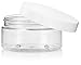 JUVITUS 8 oz Clear PET Plastic Low Profile Jar with White Smooth Lids (12 Pack) BPA Free Large Refillable Empty Storage Containers