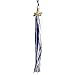 Two-Colored Graduation Tassel with Gold 2018 Year Charm 9-inch by YesGraduation (Royal Blue/White)