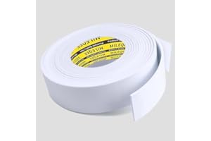 MILEQEE Single-Sided Adhesive Foam Tape EVA White, Multipurpose Sponge Sealing Strip Window Door Insulation Table Edge Protector Wall Bumper Guards, 1.18in x 16.4FT