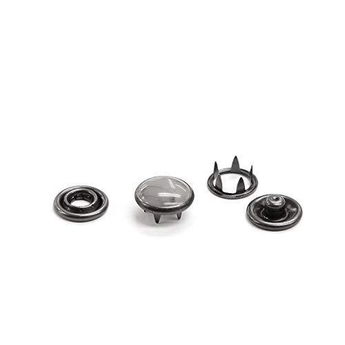 144 Sets of WES Pearl Top 4-Part Cap Snaps, Antique Silver