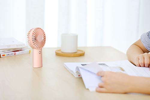 iAlegant Mini Handheld Fan, Personal Portable Desk Stroller Table Fan with USB Rechargeable Battery Operated Strong Airflow,5-20H Working Time,3 Setting for Home, Travel, Camp-2Pink (2Pink) - Thumbnail 5