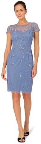 adrianna papell beaded fringe short dress Adrianna Papell Women's Beaded Fringe Sheath Dress