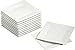 10.5 Inch Porcelain Square Dinner Plates - 6 Packs, White