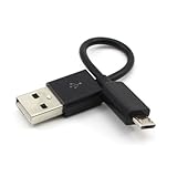 ChineOn Super Short Mini Travel Micro USB Data Sync Charger Cable for Galaxy S2 i9100(Black)(Pack of 2)