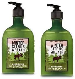 Bath and Body Works 2 Pack Winter Citrus Wreath with Tea Tree Oil. 8 Oz