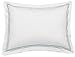 Amazon Brand – Pinzon Hotel Stitch 400TC 100% Egyptian Cotton Sham, Standard, White with Light Aqua Embroidery