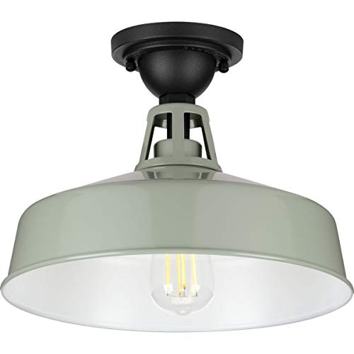 Progress Lighting Cedar Springs Collection 1-Light Farmhouse Outdoor Semi-Flush…