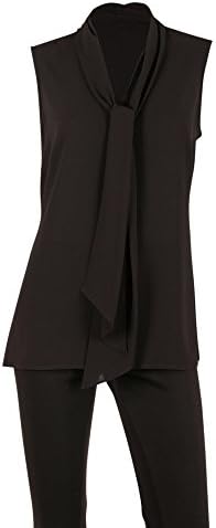 SIONI Women's 'Monaco Pebble' Sleeveless Bow Tie Front Detail Top