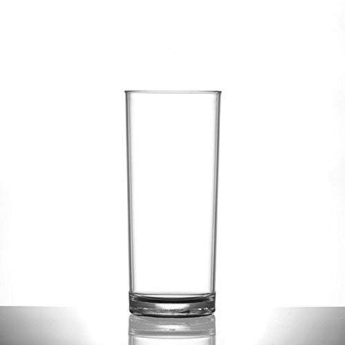 Elite Premium Polycarbonate 10oz HiBall Glass - Unbreakable CE Marked and Nucleated Transparent Color Glasses - 6 Peices