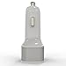 7.2A 36W Triple USB Car Charger with SmartQ Charge Ports for Apple iPhone 4/5/6/Plus, LG G2 G3, Samsung Galaxy S2 S3 S4 S5 S6 Note 1 2 3 4 Edge, HTC M9 , Nexus, Lifetime Warranty [White]
