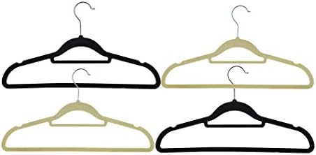 Non Slip Flocked Clothes Hangers Space Saving 0.6 mm Thick, Laundry Hanger Hangers Non-Slip Suit Hanger Clothes Hanger with Two Notches, Swivel Hook, Pack of 20