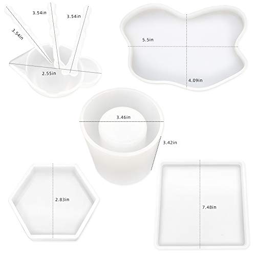 Silicone Resin Molds DIY Resin Casting Molds Tools Set for Resin Jewelry, DIY Art (set5)