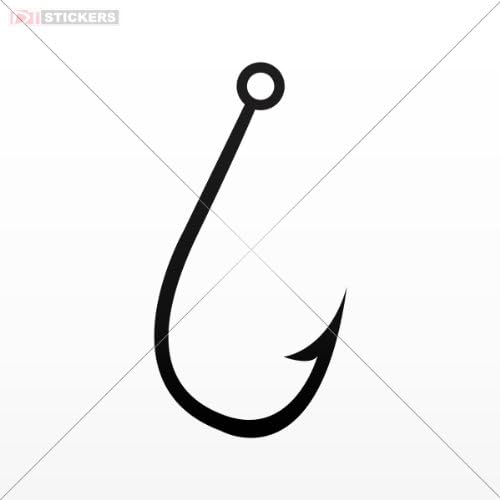 Decal Vinyl Stickers Hook Catfish Fishing Fish Boat Car Window Notebook Mac Book Mobile Size: 5 X 2.6 Inches Black